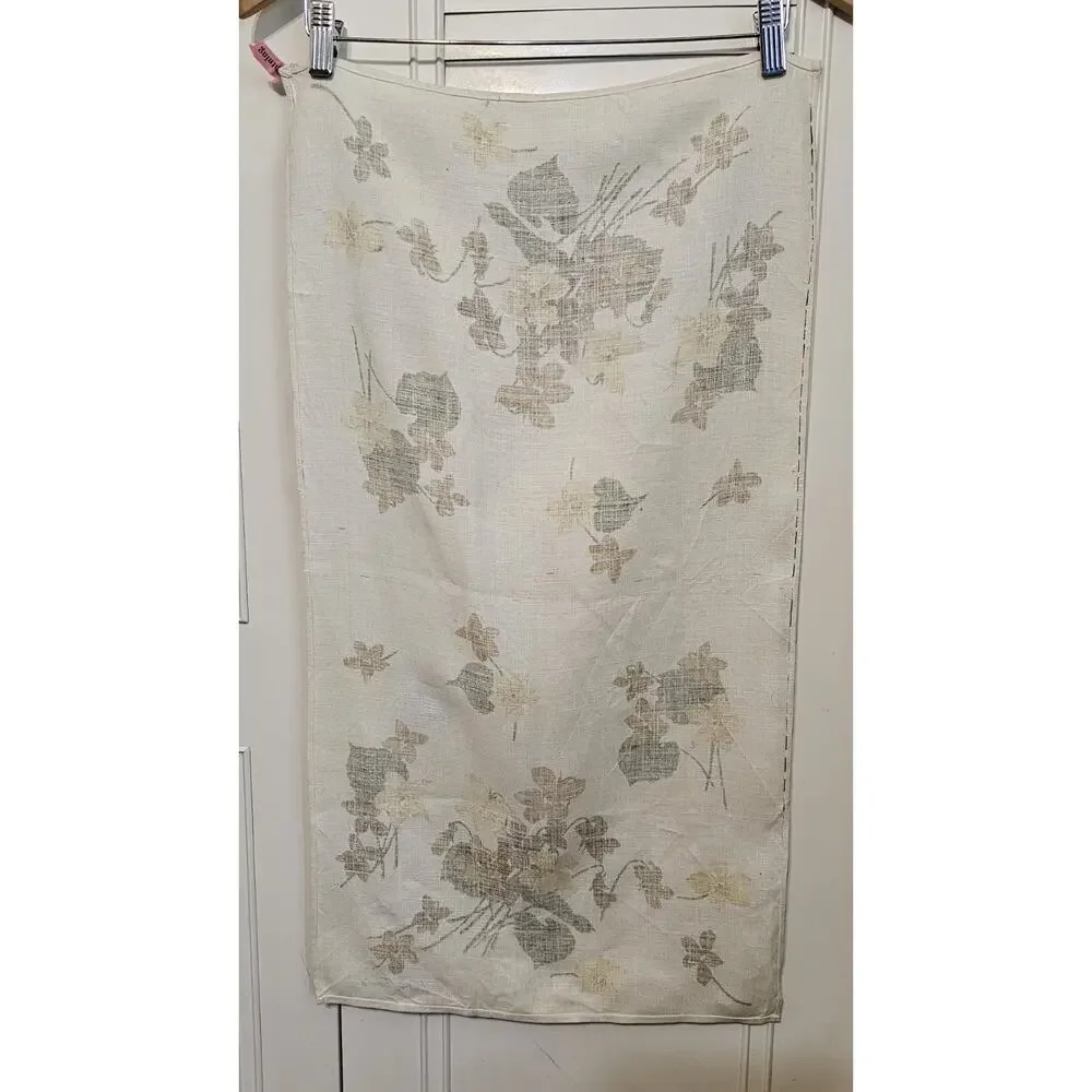 VTG Luther Travis Fallani Cohn Linen Tea Towel Retro Yellow Violet Floral MCM